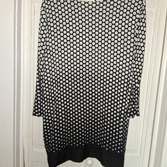 Chico's Black and White Polka Dot Long Sleeve Top - Picture 4 of 4
